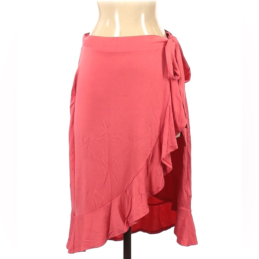 Max studio midi wrap skirt coral pink size small